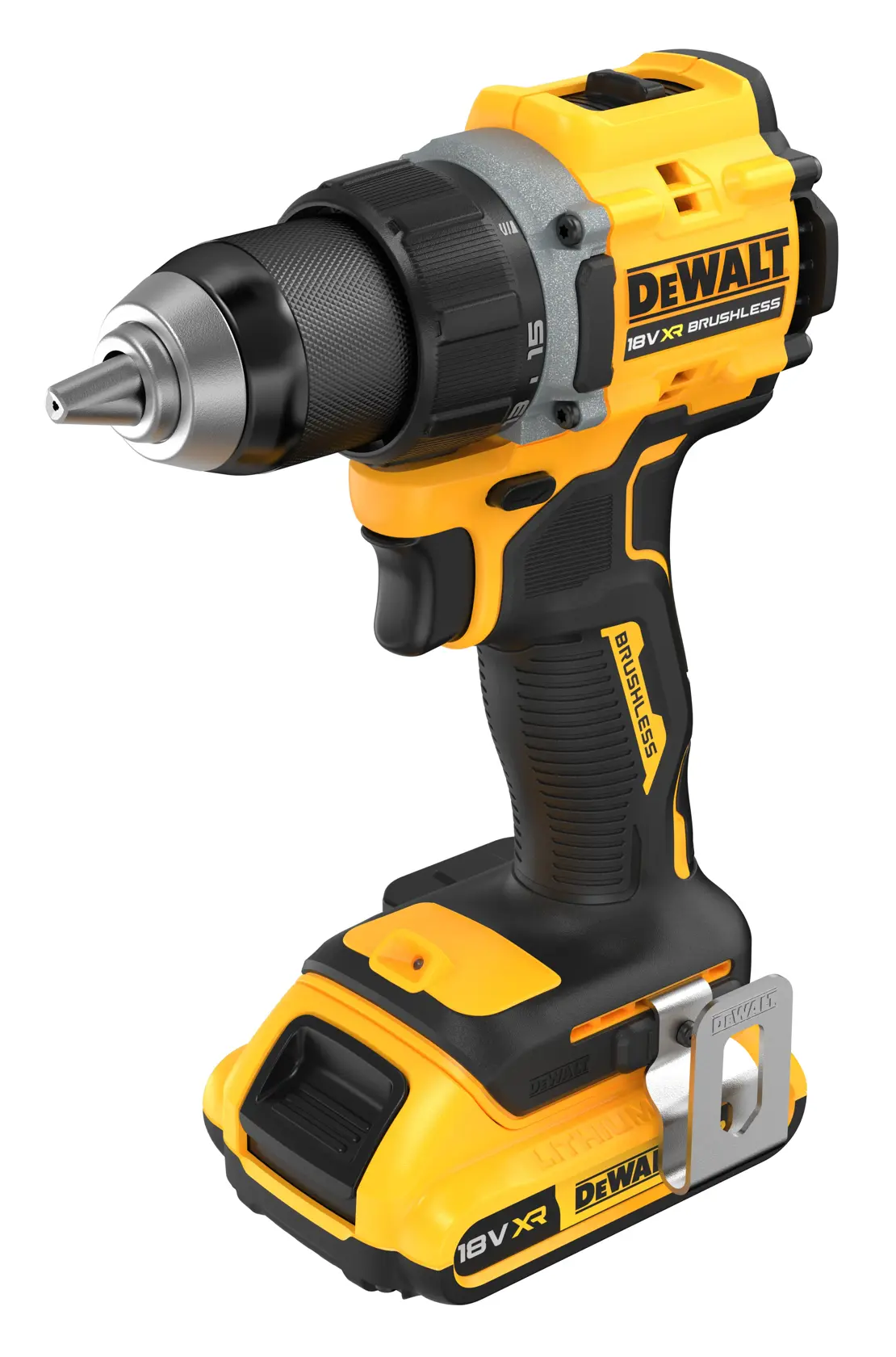 Kompaktní vrtačka s bezuhlíkovým motorem 18V XR - 2 × 4 Ah