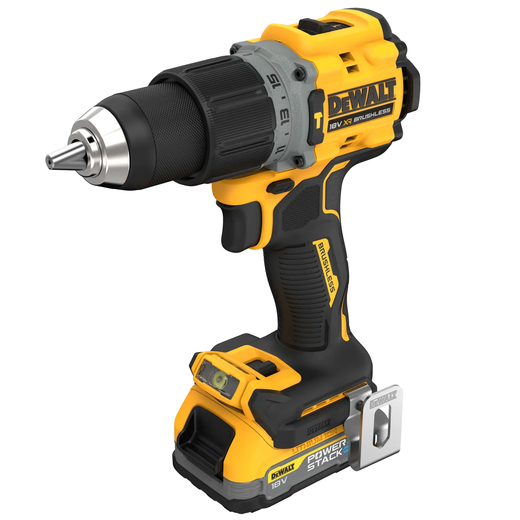 18V XR® příklepová vrtačka s bezuhlíkovým motorem - 1x 1,7Ah akumulátor POWERSTACK
