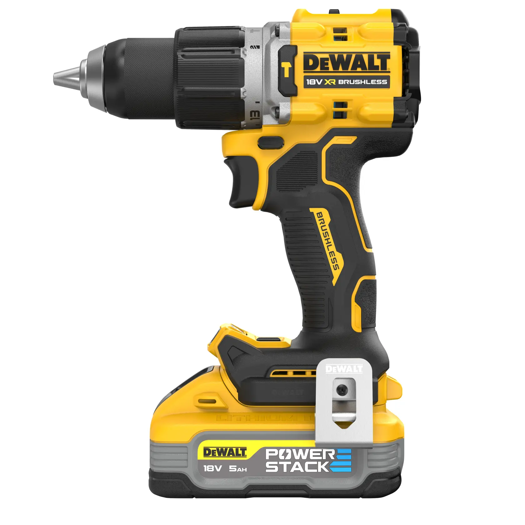 18V XR Bezuhlíková příklepová vrtačka - 2 X POWERSTACK 5AH