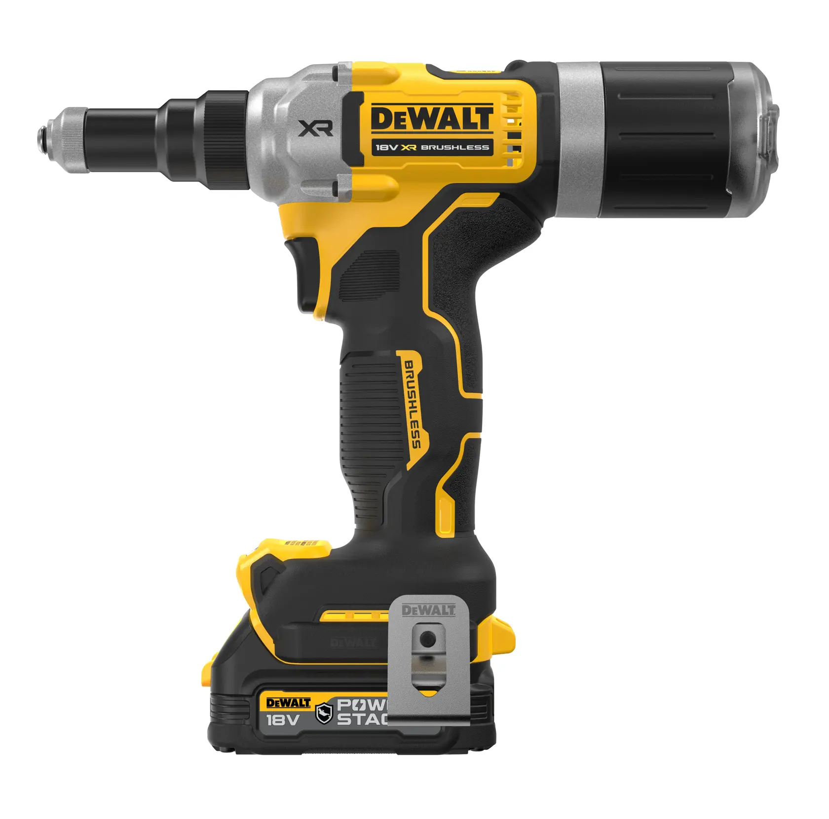 Nýtovačka 18V XR, 6,3 mm, s bezuhlíkovým motorem - 2 x akumulátor POWERSTACK G-Class Compact