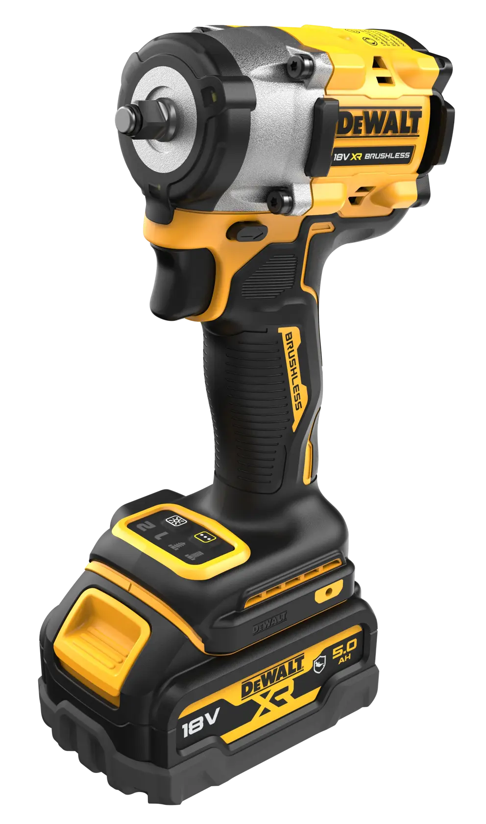 18V XR® 3/8" kompaktní rázový utahovák s bezuhlíkovým motorem a pojistným kroužkem - 2x 5Ah akumulátor