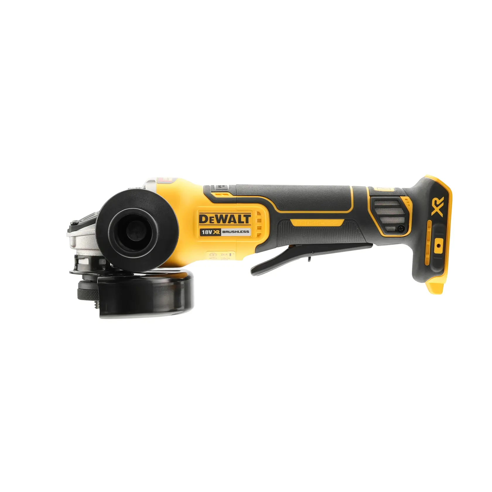 18V úhlová bruska s kolíbkovým spínačem 125 mm - bez baterie a nabíječky v kufru