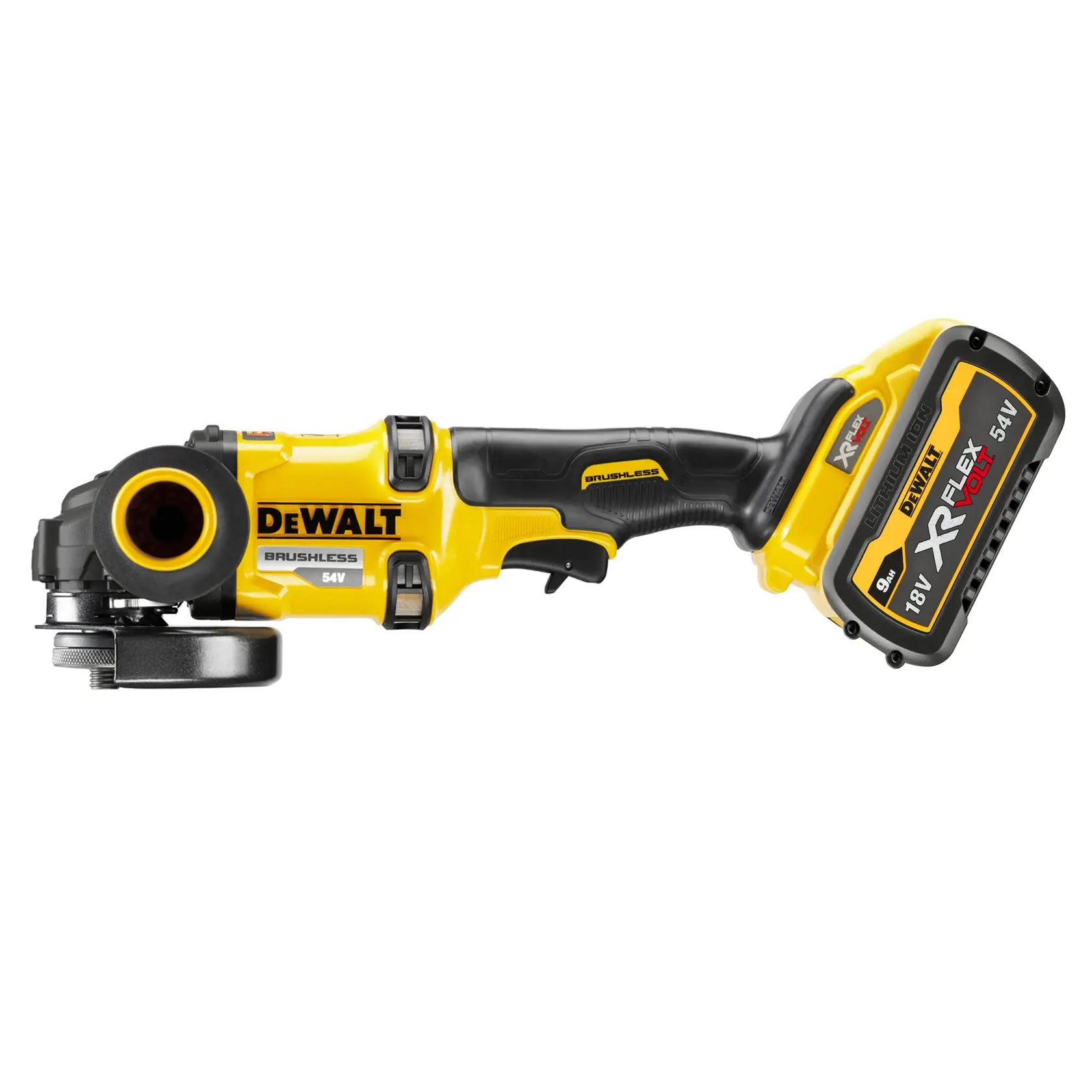 54V XR® FLEXVOLT® 125mm úhlová bruska - 2x 9Ah FLEXVOLT®