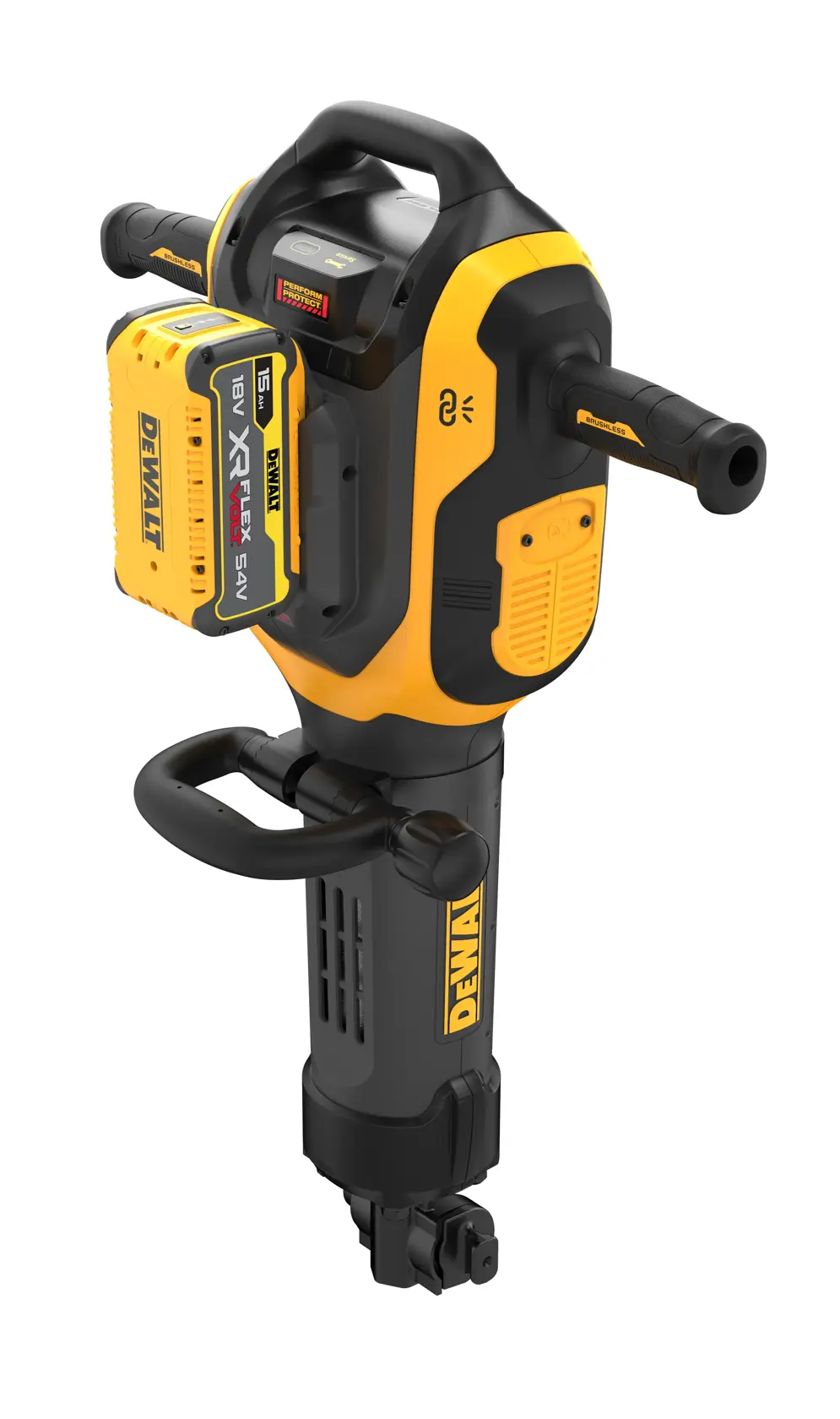Martillo rompedor DEWALT, SKUs DCH966Z2, DCH966Z2-XE. Herramienta amarillo-negro para fotografía.