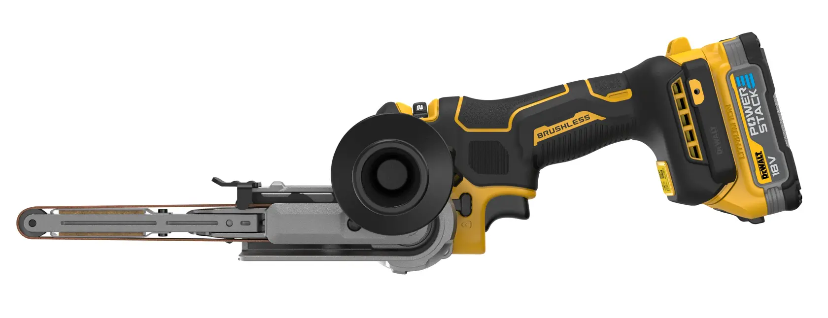 Pásový pilník 18V XR s bezuhlíkovým motorem - 2 x akumulátor POWERSTACK Compact