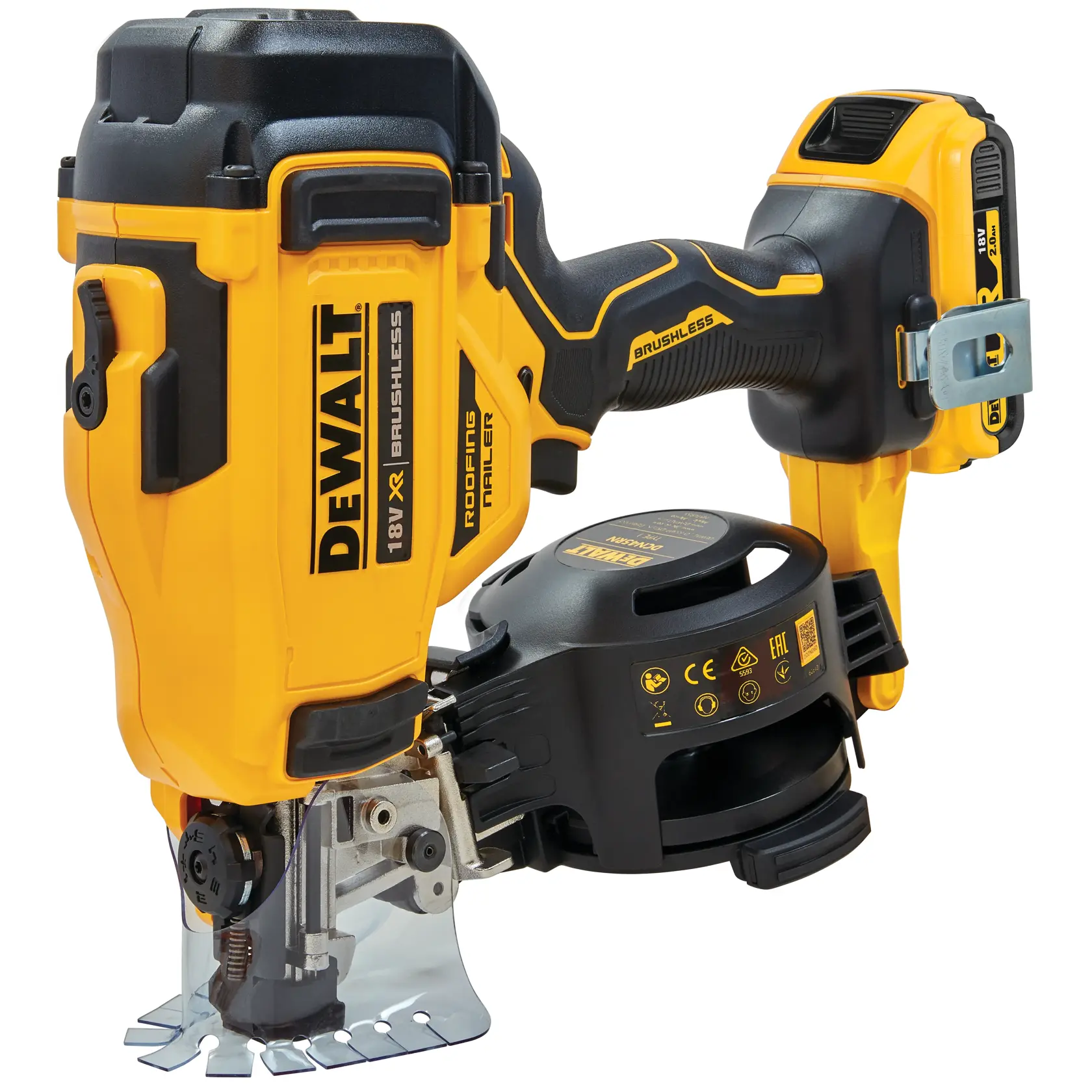 18V XR® akumulátorová pokrývačská hřebíkovačka (2x 2Ah)