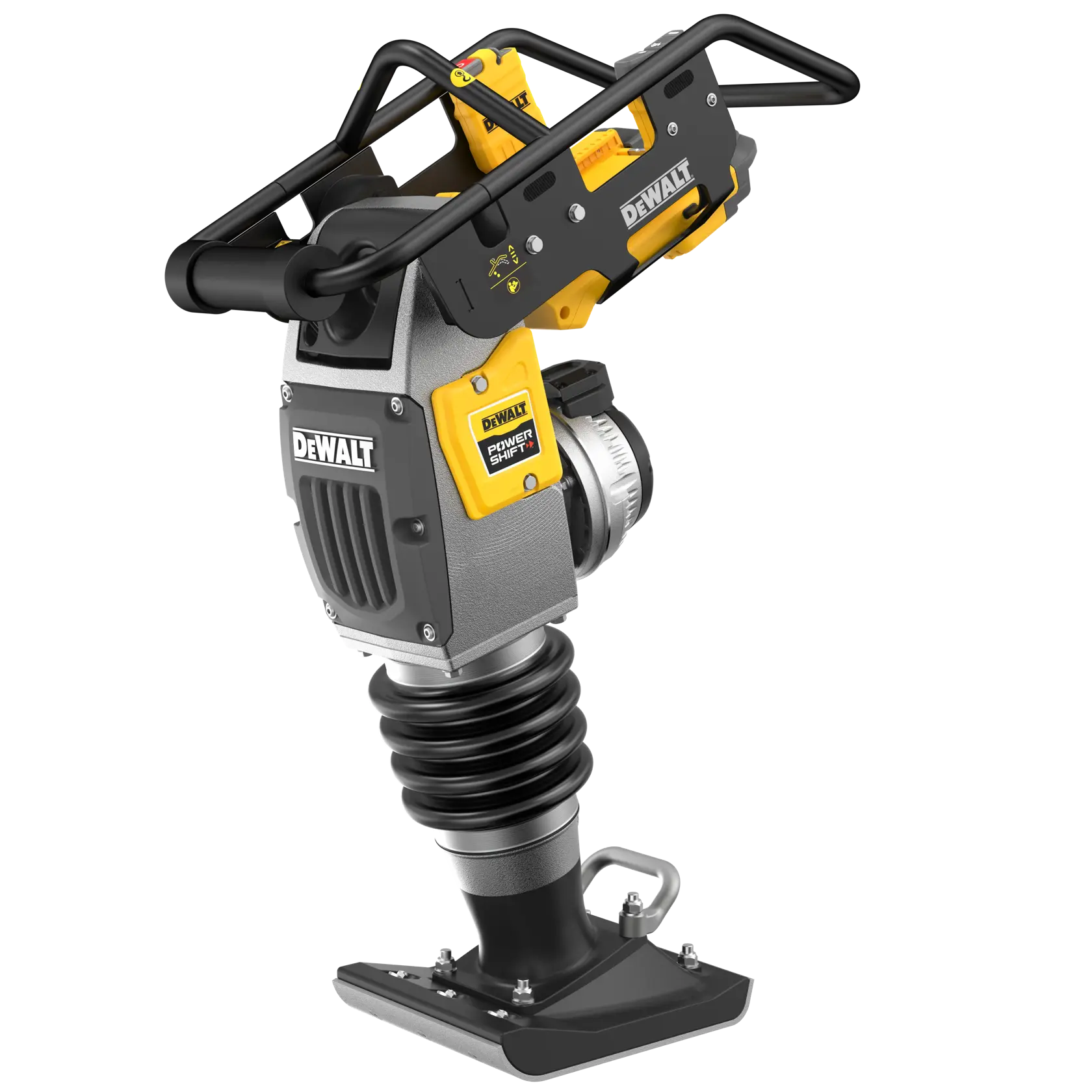 DEWALT cordless compactor machine with sturdy base and protective handle, model DCPS660N.