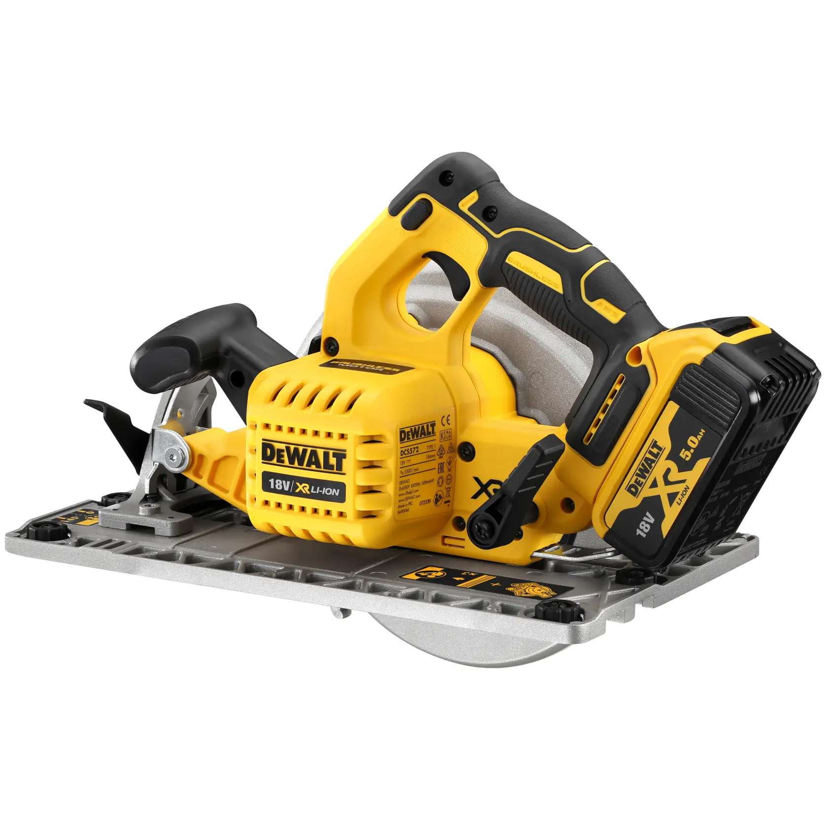 Kotoučová pila 184 mm 18 V XR s bezuhlíkovým motorem kompatibilní s vodicí lištou