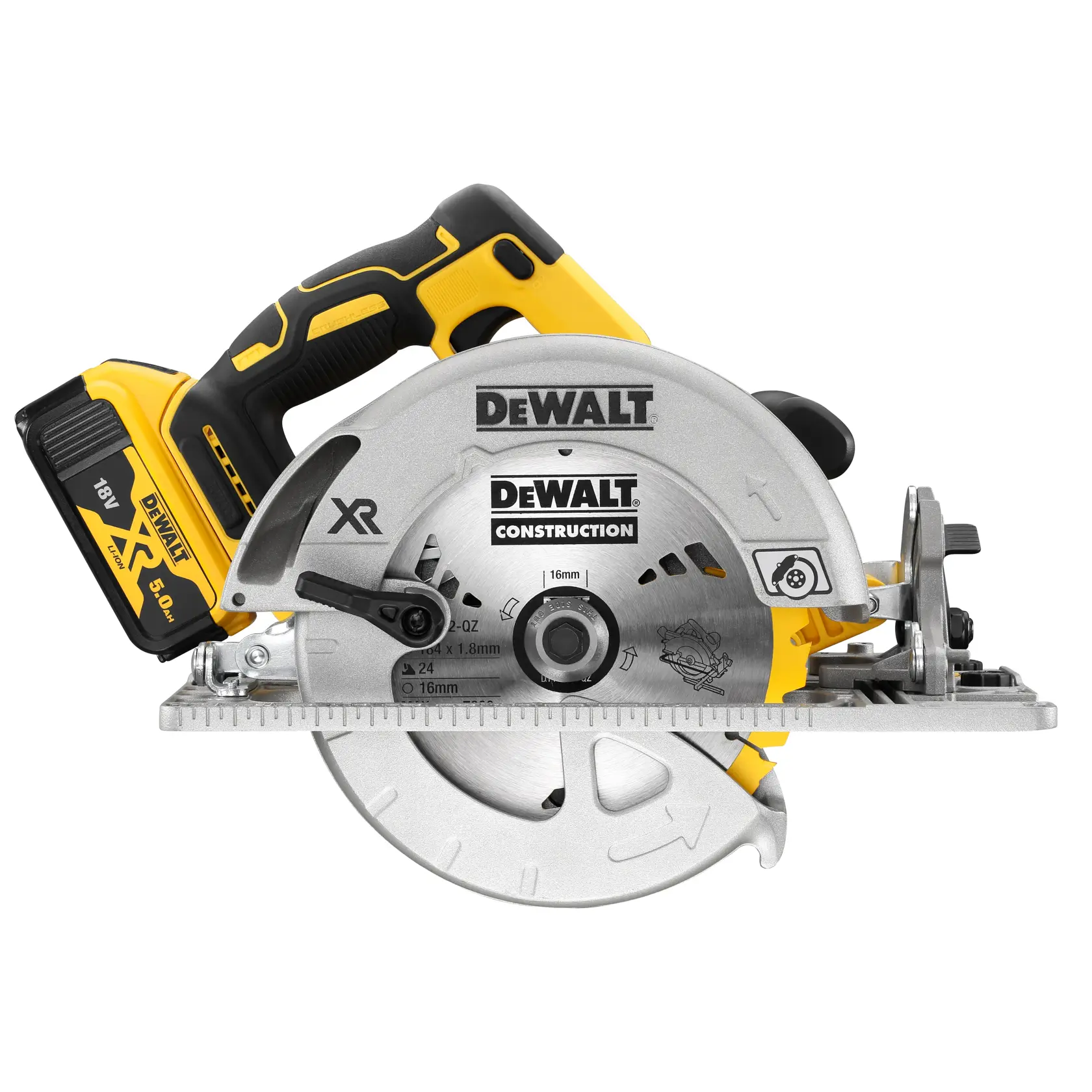 Kotoučová pila 184 mm 18 V XR s bezuhlíkovým motorem kompatibilní s vodicí lištou