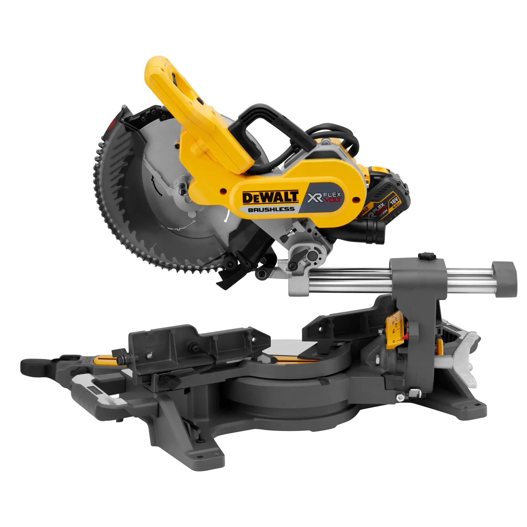 Pokosová pila 250 mm 54 V XR FLEXVOLT - 2 × 6 Ah