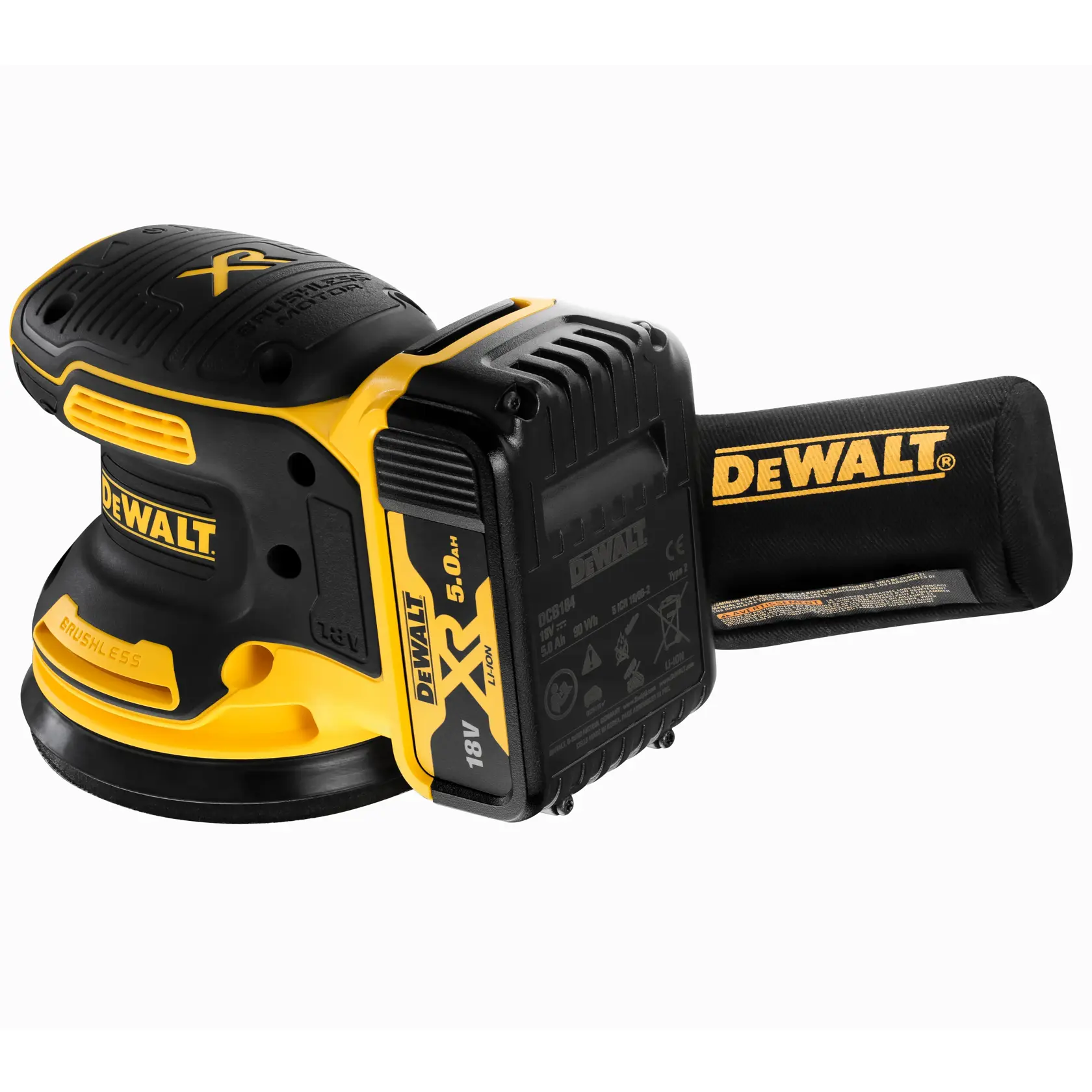 Bruska 125 mm 18 V XR s bezuhlíkovým motorem - 2 × 5 Ah