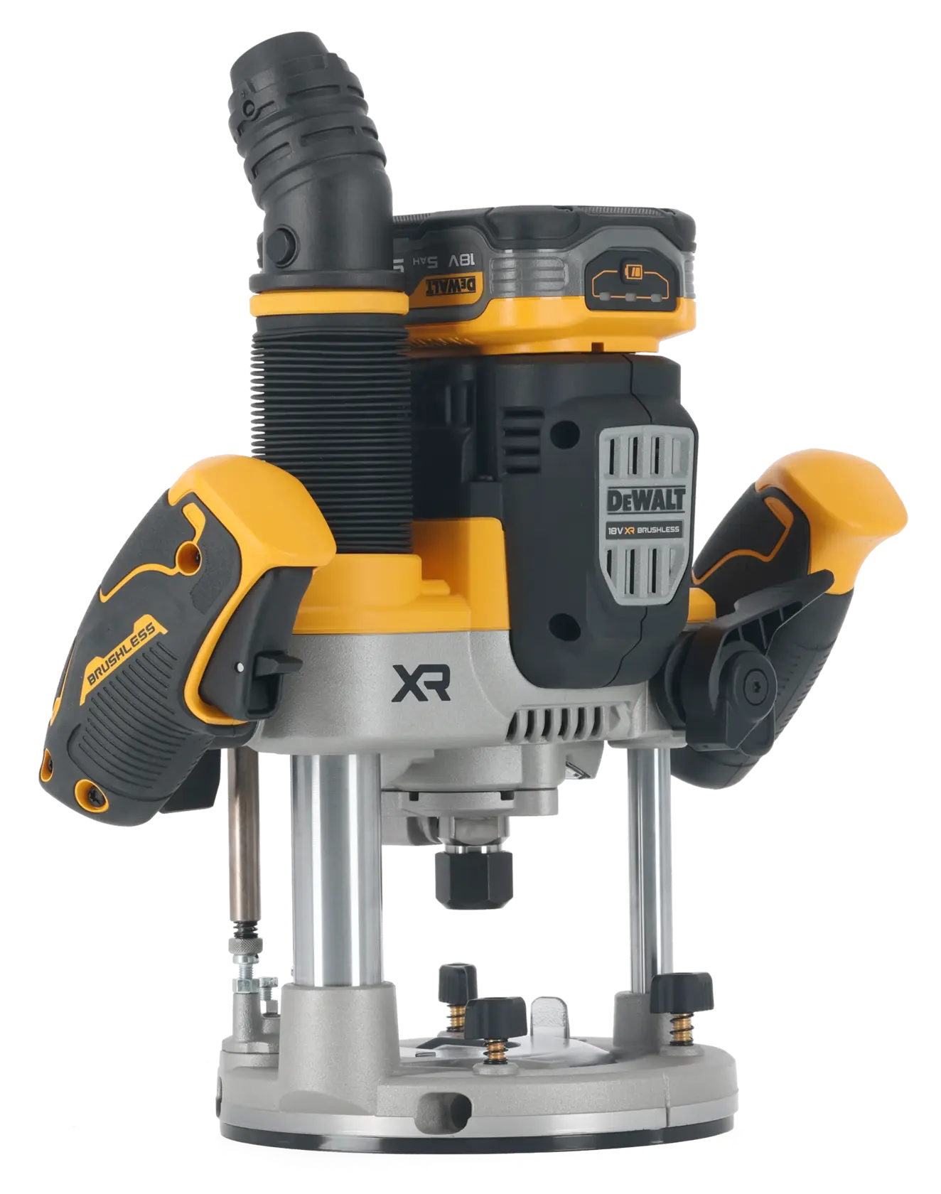 18V XR Bezuhlíková 70mm horní frézka - 2 x 5Ah POWERSTACK