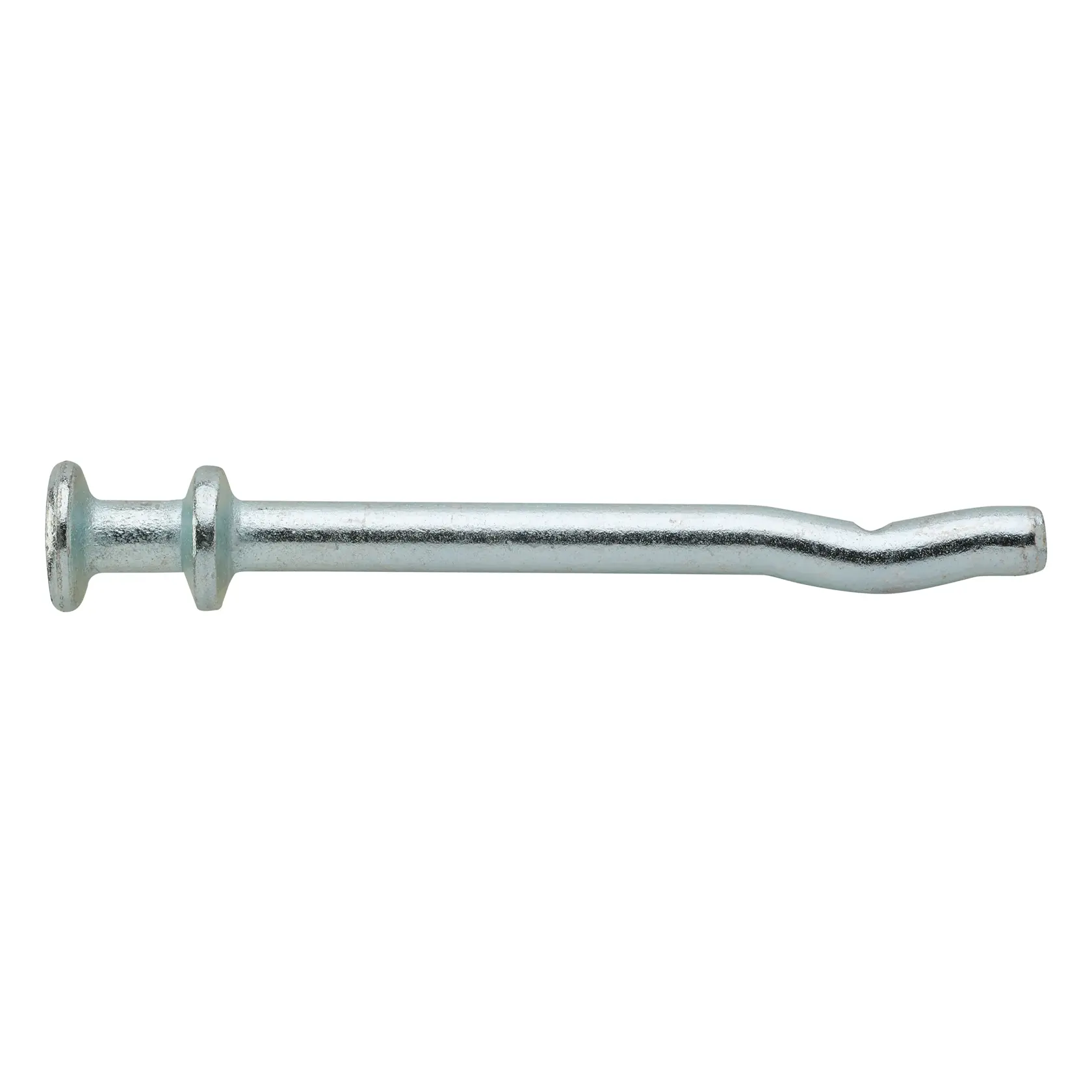 Metal fastener for construction, shown isolated on white background.