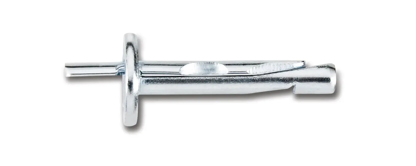 A close-up image of a metal wall anchor fastener, shown against a white background.