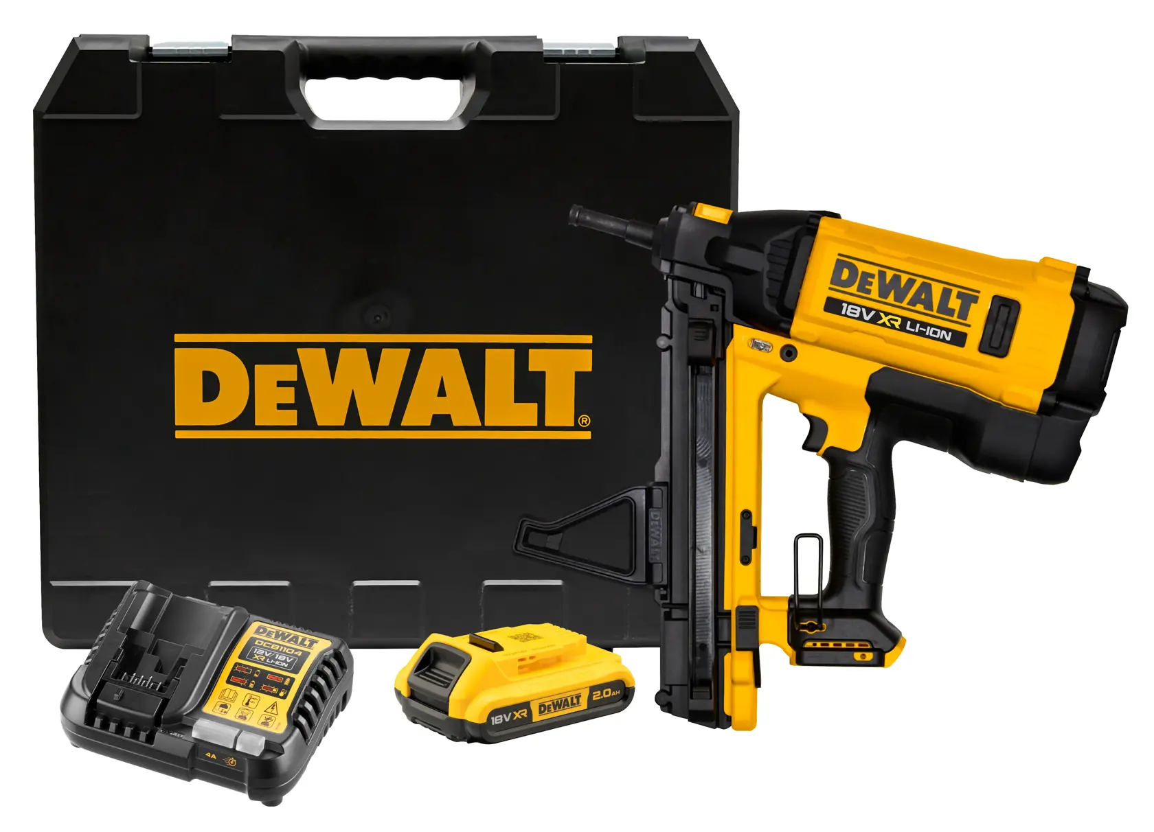 DEWALT nail gun, 18V XR Li-Ion, photography category. SKU: DGN845D1-QW, DGN845D1.