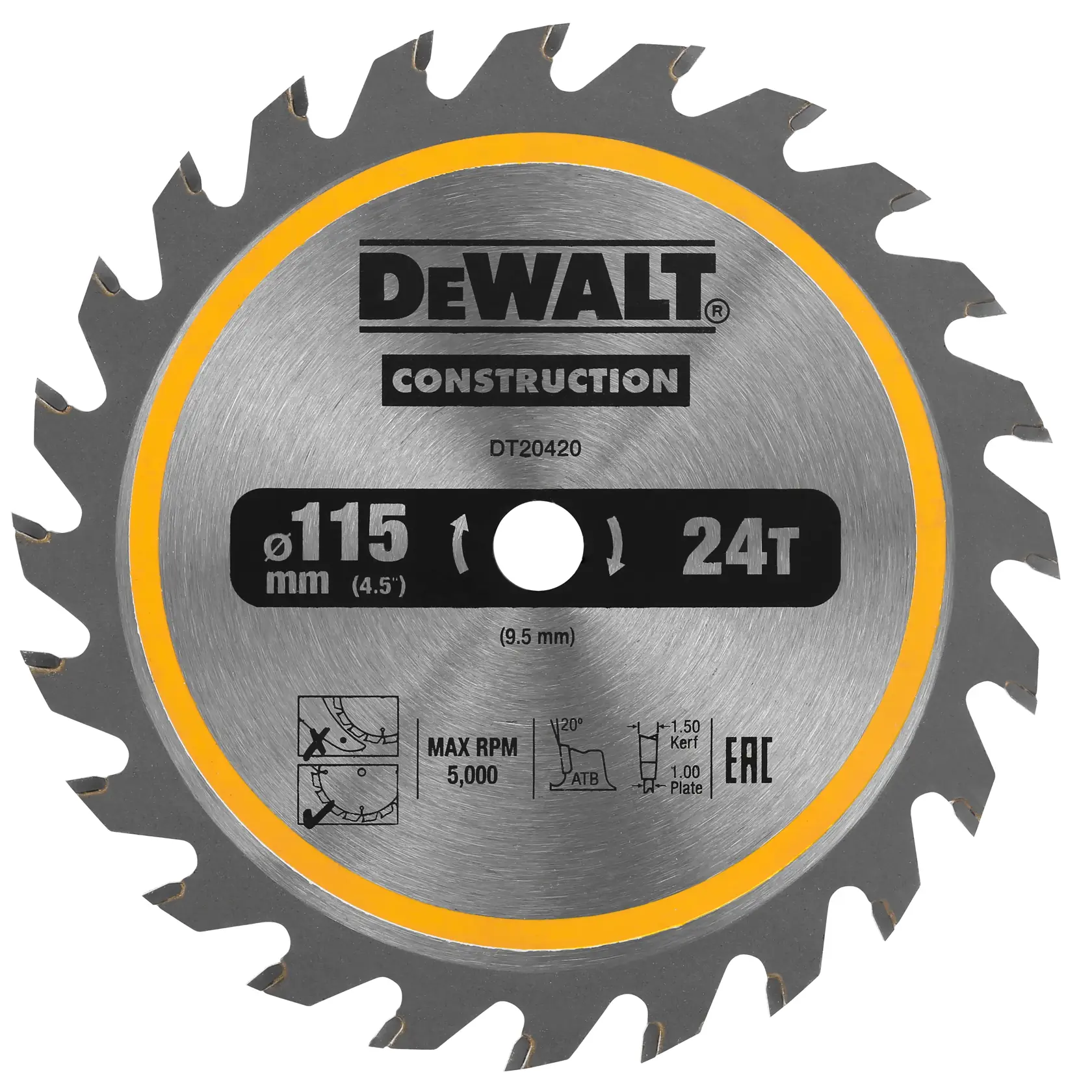 Pilový kotouč 24T CONSTRUCTION 115 mm x 9,5 mm