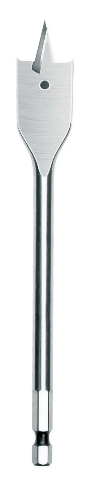 A DEWALT flat wood drill bit with hex shank, shown against a white background.