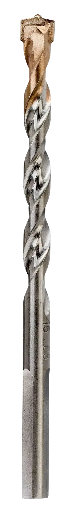 Metal masonry drill bit with spiral flutes and carbide tip, suitable for concrete and stone.