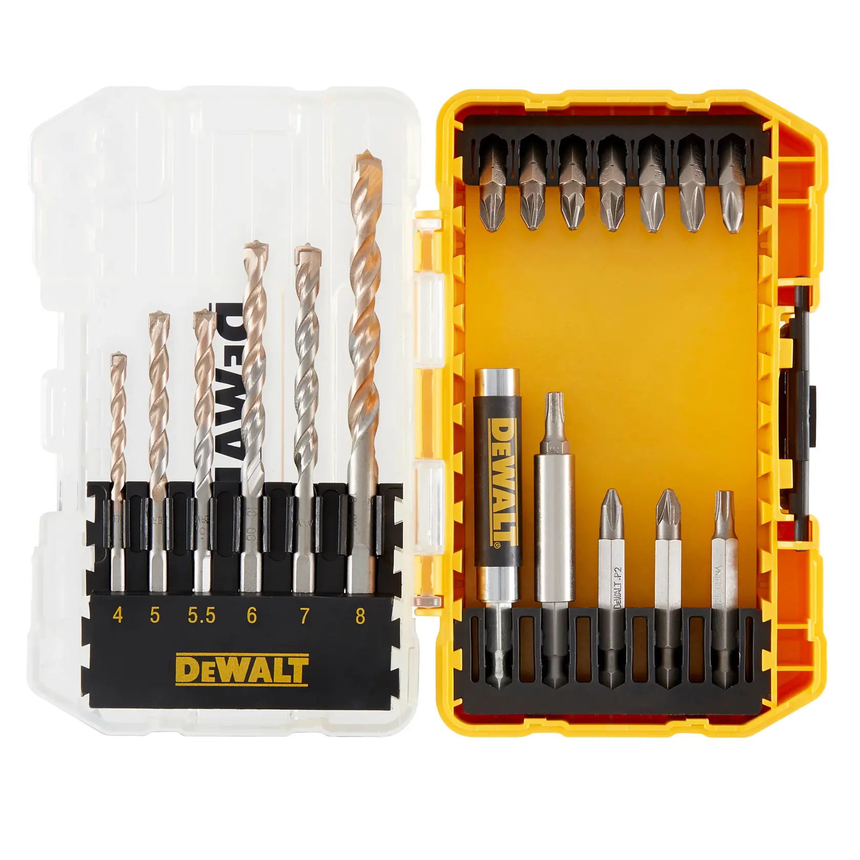 Graphic showing DEWALT XTREME Sub-Compact Series branding with the slogan 'Compact and Performance Packed' on a yellow background.