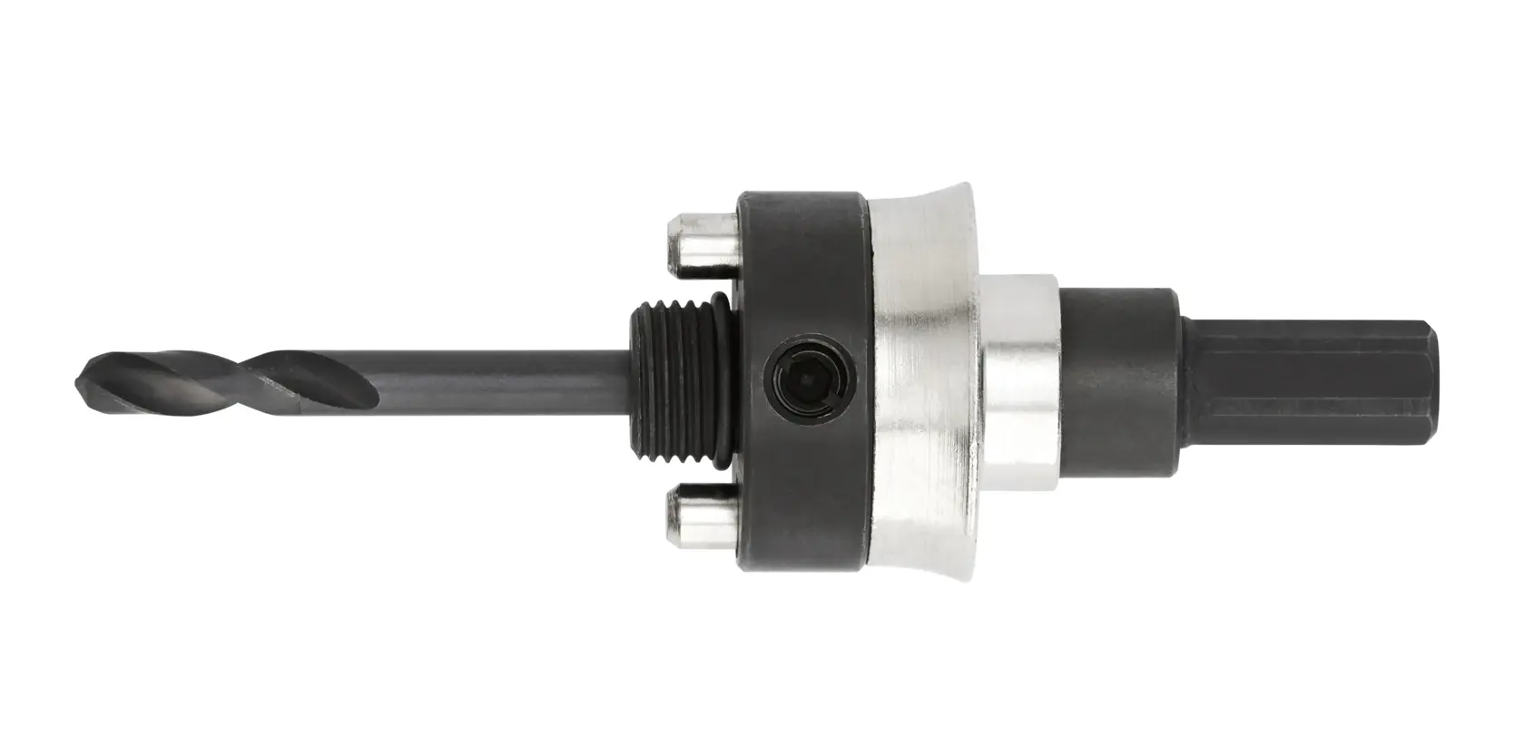 DEWALT DT8288 drill bit adapter with metal body for hole saws, shown on white background.