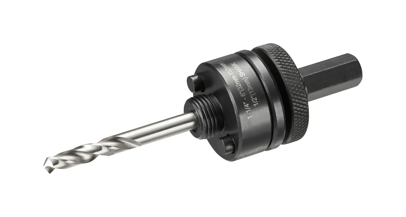 DEWALT DT90369 hole saw arbor with pilot drill bit for attaching hole saws to drills.