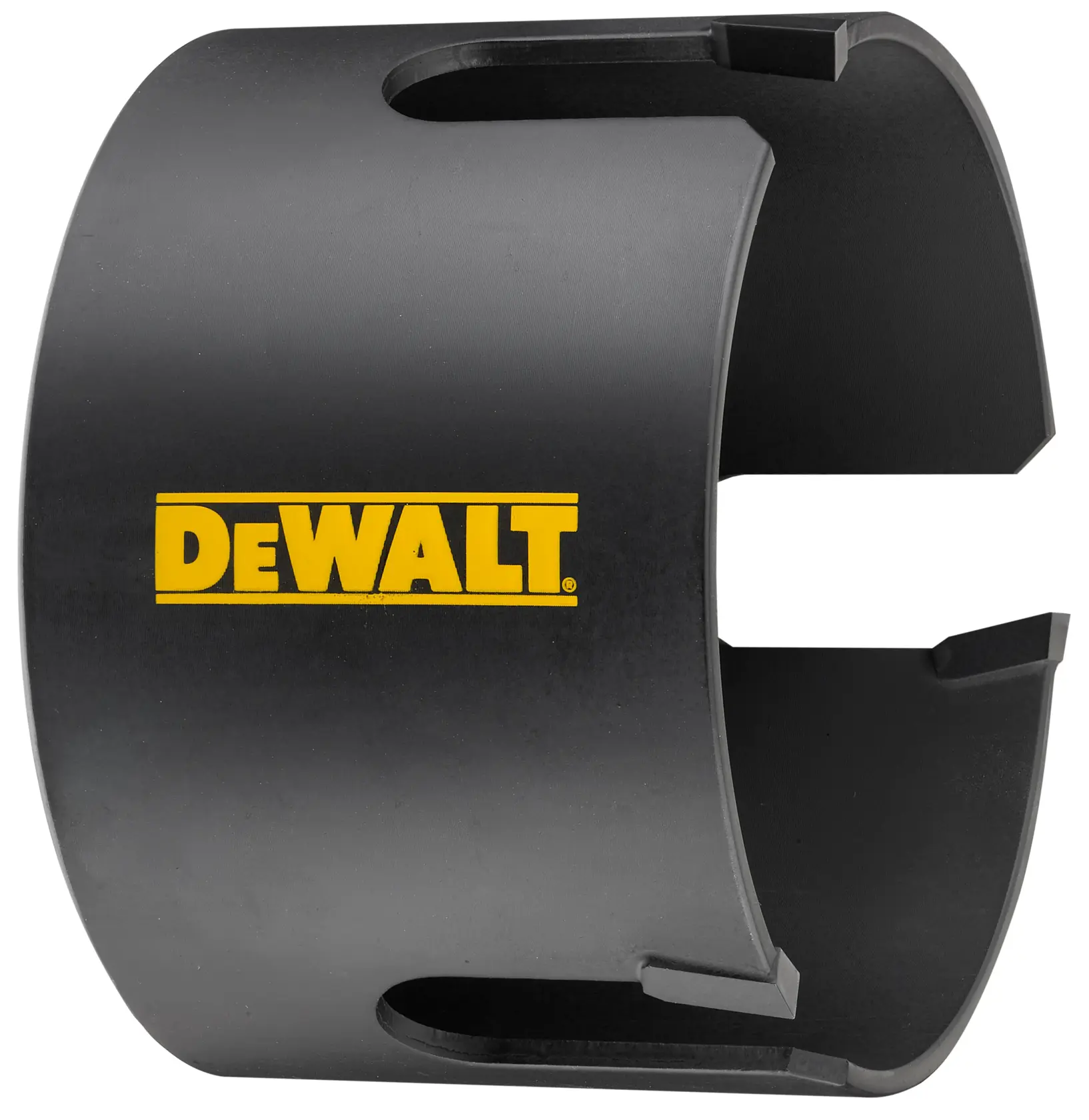 DEWALT DT90417, DT90417-QZ black tool part with logo, photography category, cylindrical shape.
